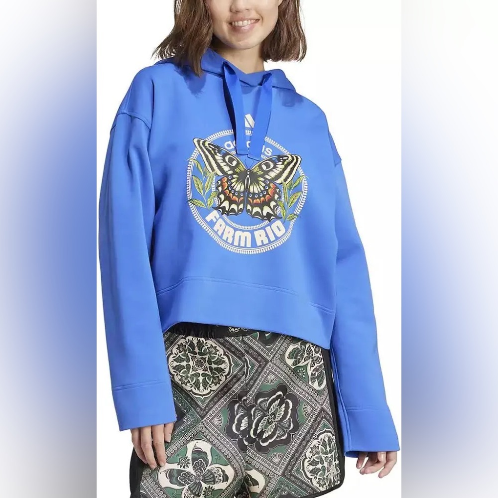 Adidas X Farm Rio Hoodie Hi-Res Blue Size L ~ NWT